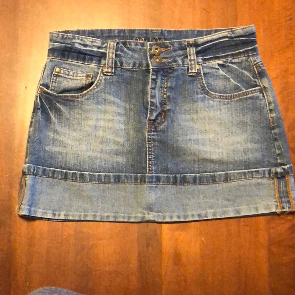 SIDE STREET Denim Mini Skirt Size S (L-90)
